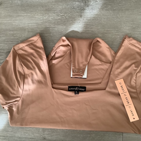 Almost Famous Tan Long Sleeve Bodysuit - Picture 3 of 6